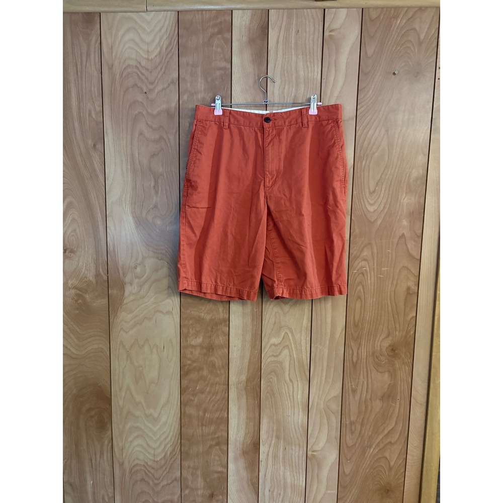 Dockers Mens 32 Burnt Orange Cotton Twill Flat Front Chino Shorts Rust